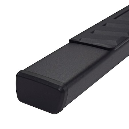 Trailfx NERF BAR OVAL 4 With Step Pads 4 Inch Trapezoidal Straight Powder Coated Titanium Black Steel A4022B
